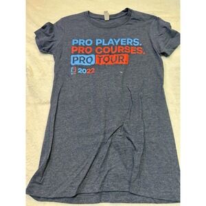 Disc Golf Pro Tour 2022 T shirt women size small double sided Map of tour stops